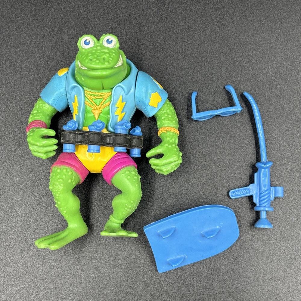 1989 TMNT Genghis Frog Figure, Complete, Teenage Mutant Ninja Turtles